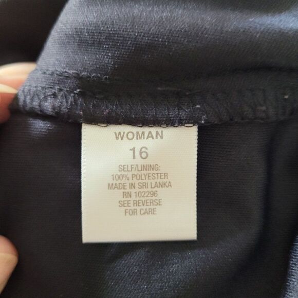 Womens Dressbarn Dress Sheer Flapper Panel Sleeveless Shift Gray Streak 16 - Picture 4 of 5